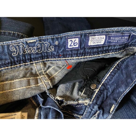 Miss Me Jeans JPS5152SK Skinny Distressed Womens 26 Casual Denim Outdoors - Picture 4 of 15